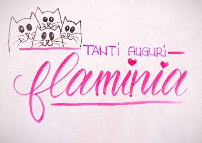 Calligrafia - Auguri compleanno Flaminia