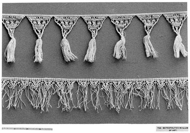 Frange Macramè del 16 secolo - Origine Italia - Foto di Dominio pubblico - metmuseum